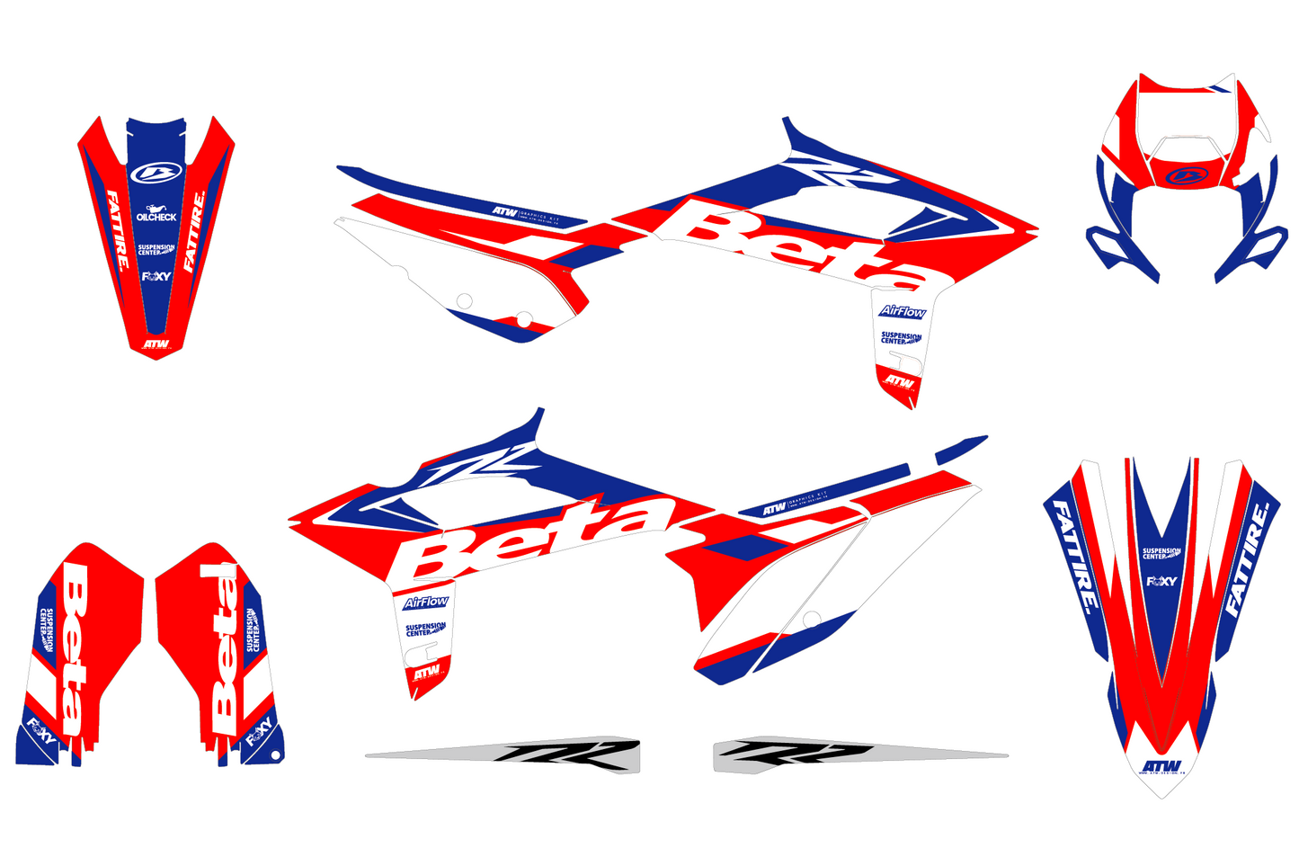KIT DÉCO MOTOCROSS “FACTORY” POUR BETA X-TRAINER BLEU - ATW DESIGN