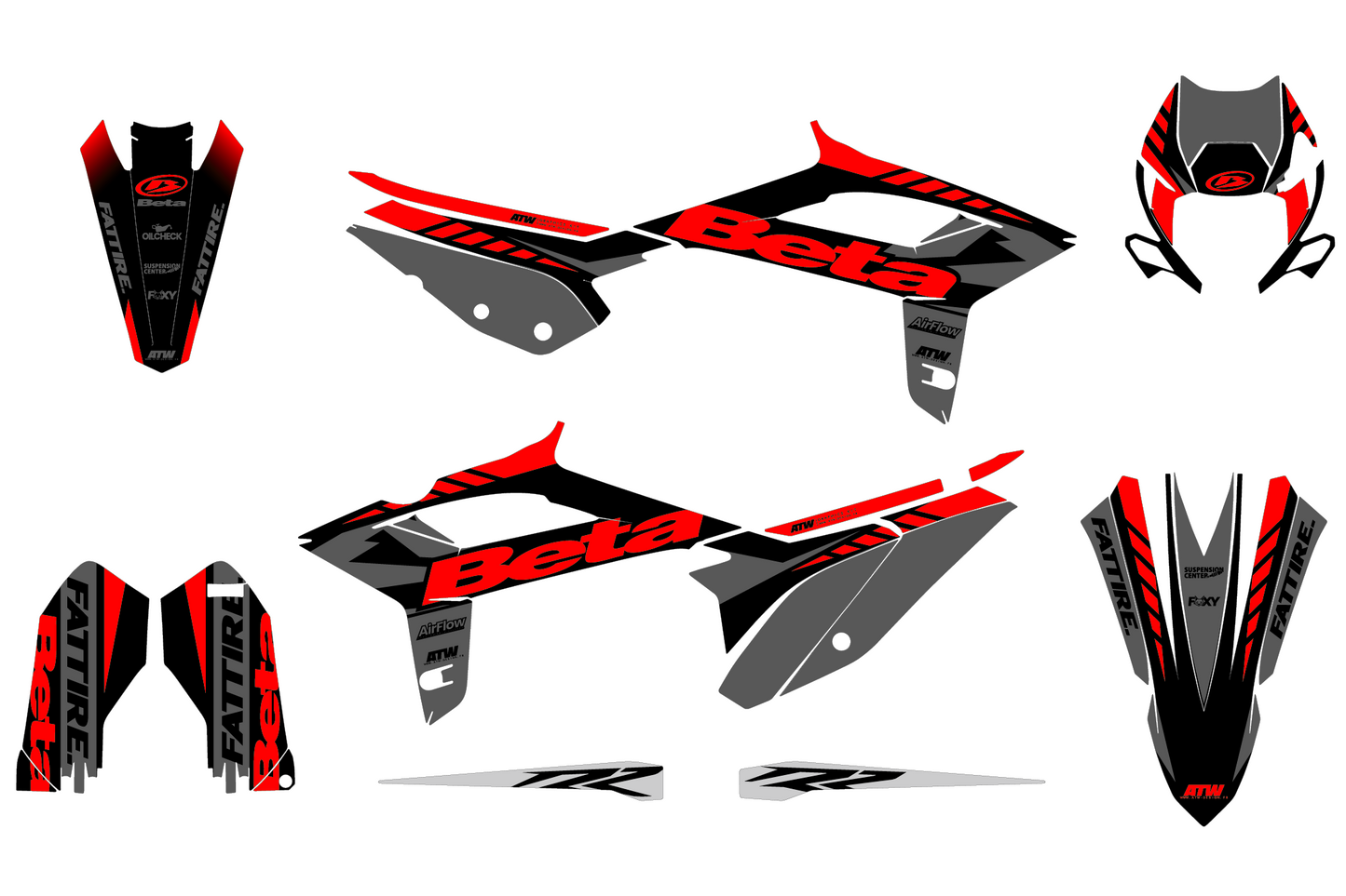 KIT DÉCO MOTOCROSS “RACER” POUR BETA X-TRAINER GRIS - ATW DESIGN