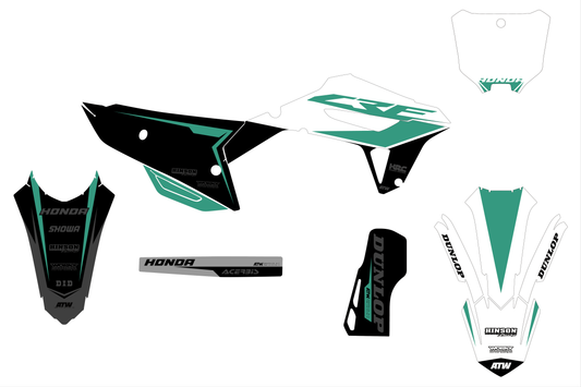 Kit déco motocross “Modern” Honda CR - CRF Turquoise - ATW DESIGN
