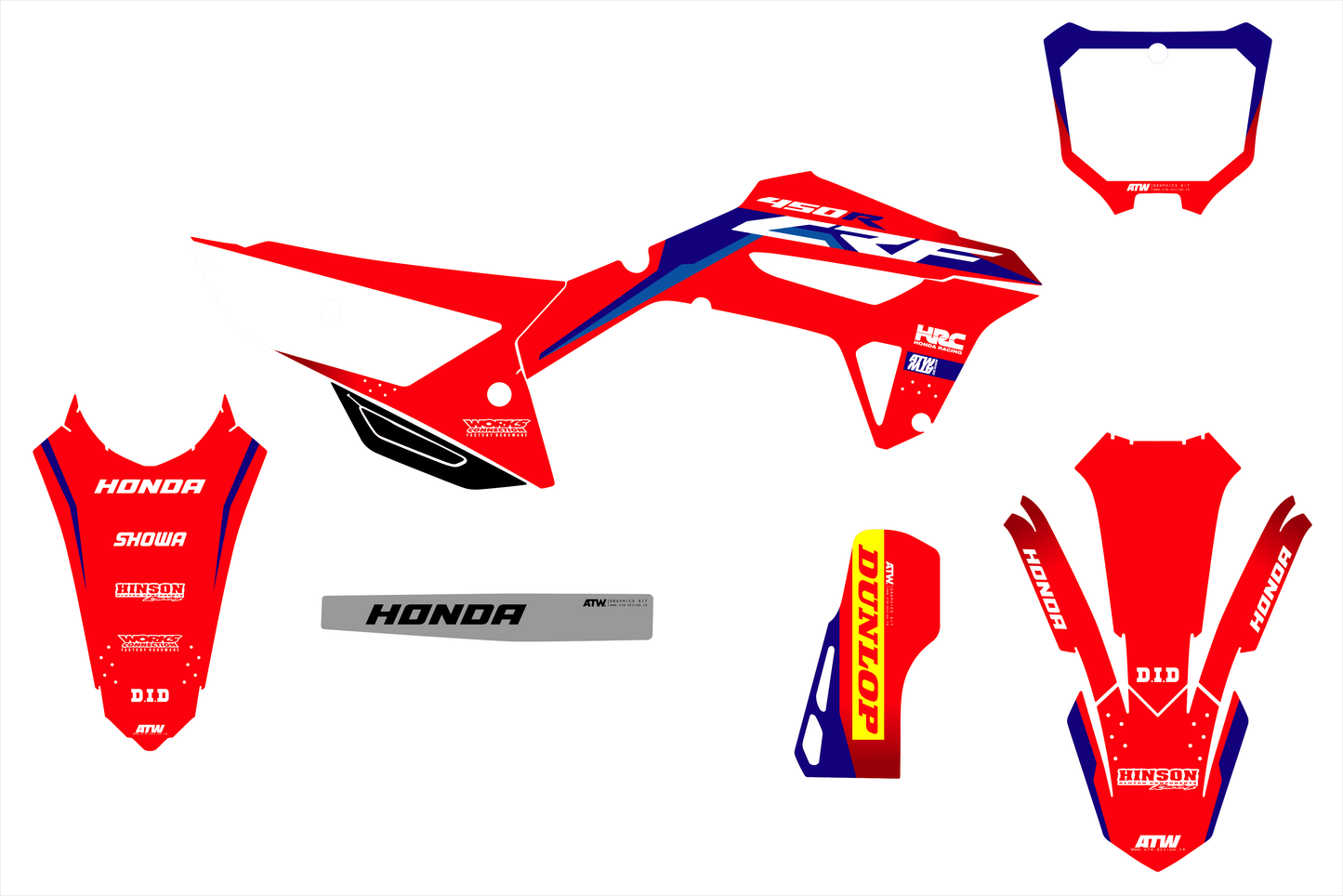 Kit déco motocross “Team” Honda CR - CRF Rouge