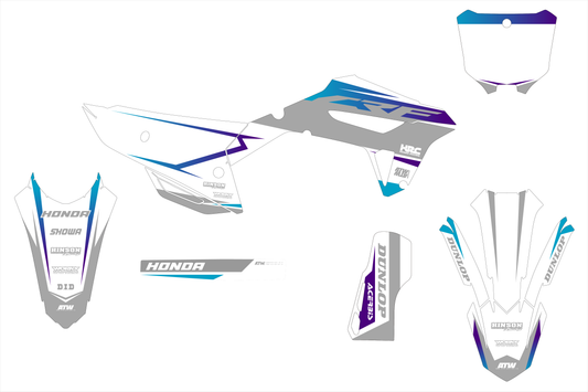 Kit déco motocross “Thunder” Honda CR - CRF Blanc - ATW DESIGN