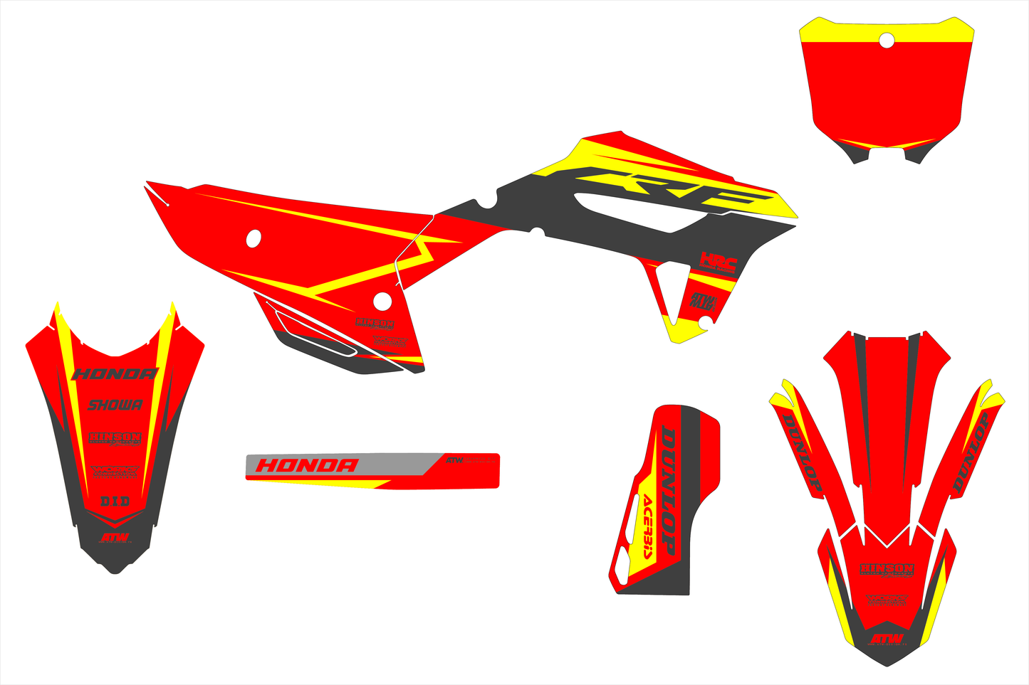 Kit déco motocross “Thunder” Honda CR - CRF Rouge