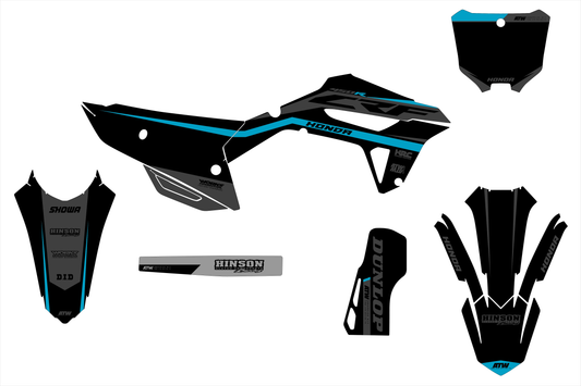 Kit déco motocross “Torck” Honda CR - CRF Cyan - ATW DESIGN