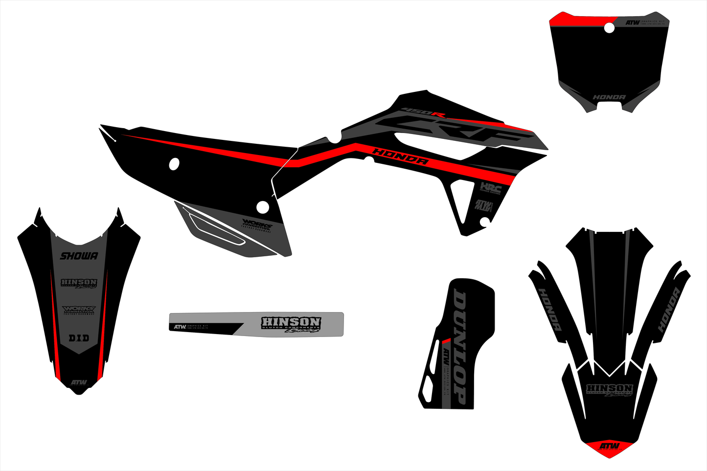 Kit déco motocross “Torck” Honda CR - CRF Rouge