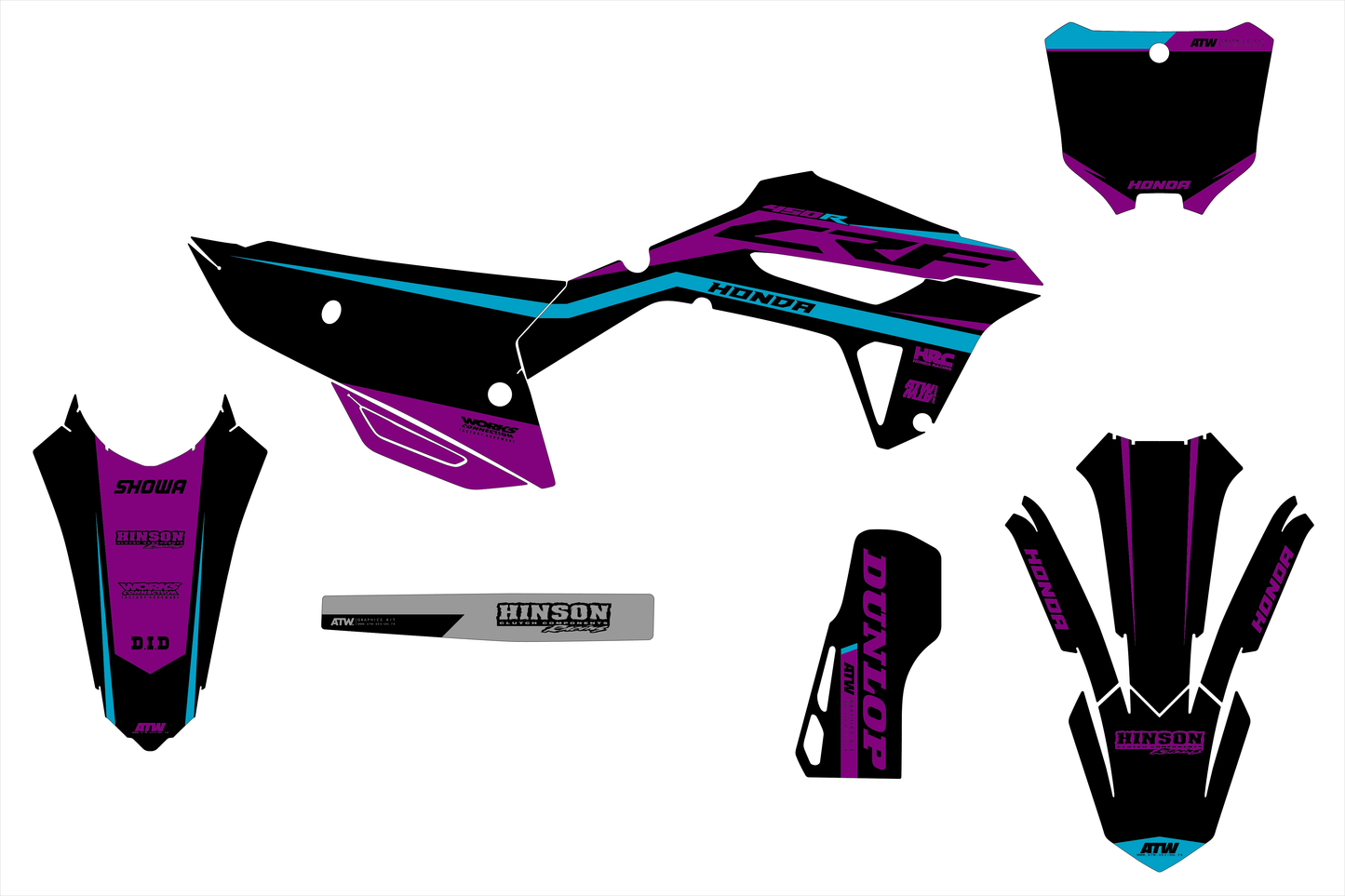 Kit déco motocross “Torck” Honda CR - CRF Violet