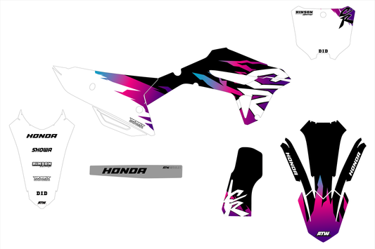Kit déco motocross “Vintage” Honda CR - CRF Rose - ATW DESIGN