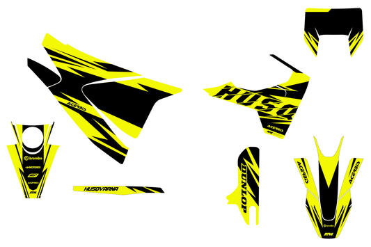 Kit déco motocross “Thunder” Husqvarna 701 Jaune - ATW DESIGN