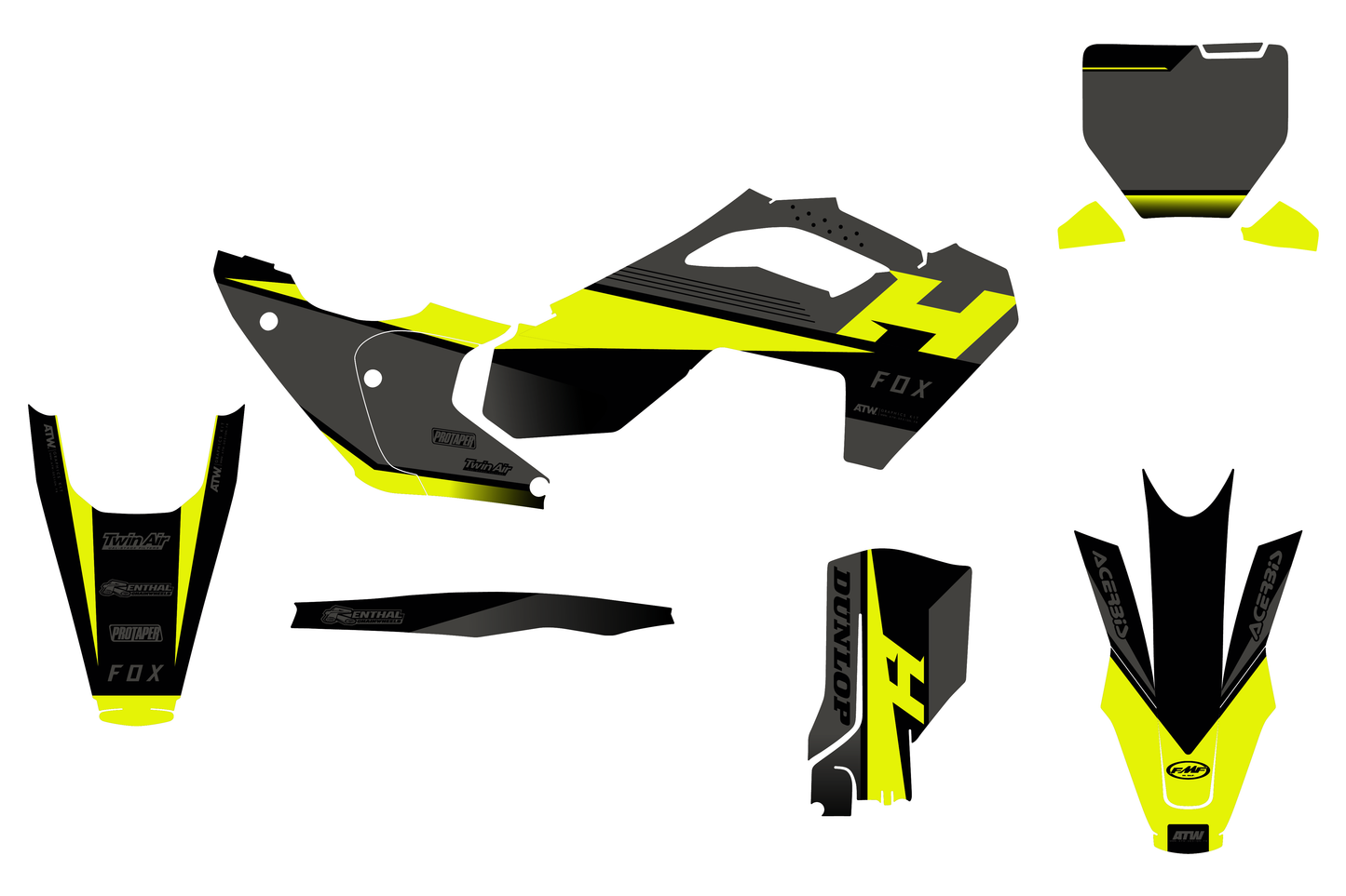 Kit déco motocross “Crock” Husqvarna Noir