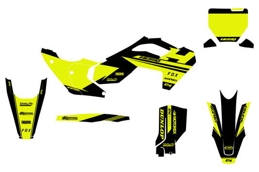 Kit déco motocross “Spike” Husqvarna Jaune - ATW DESIGN