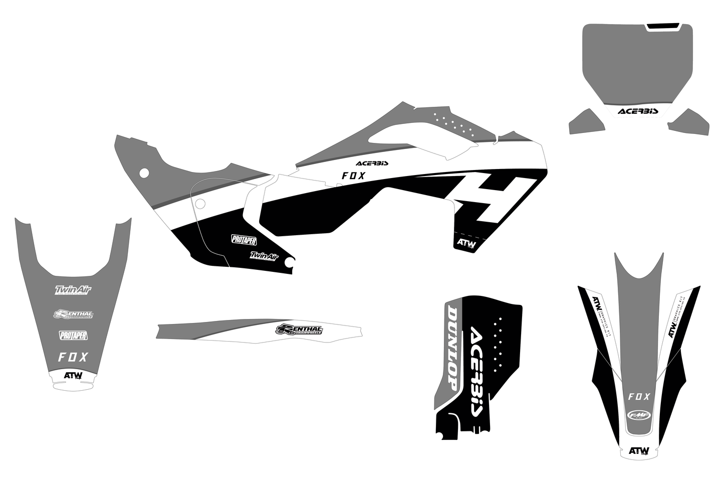 Kit déco motocross “Wave” Husqvarna Blanc
