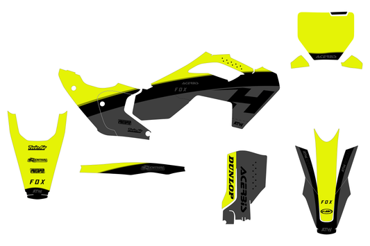 Kit déco motocross “Wave” Husqvarna Jaune - ATW DESIGN
