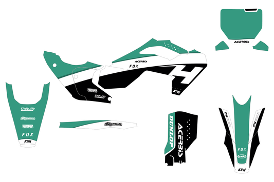 Kit déco motocross “Wave” Husqvarna Turquoise - ATW DESIGN