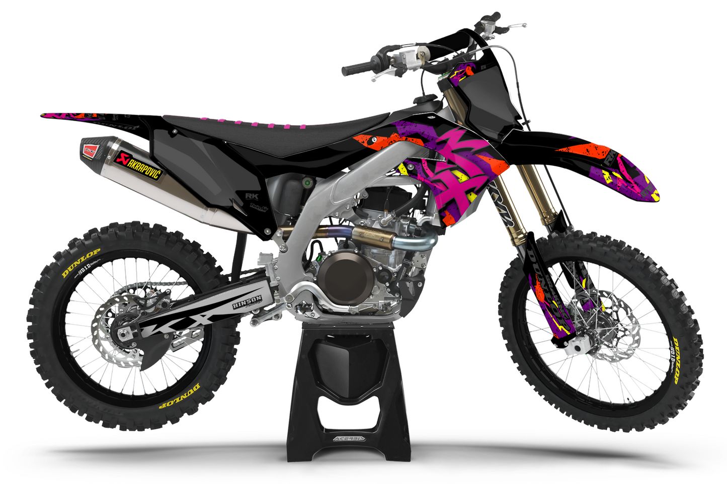 Kit déco motocross “Retro” Kawasaki Noir