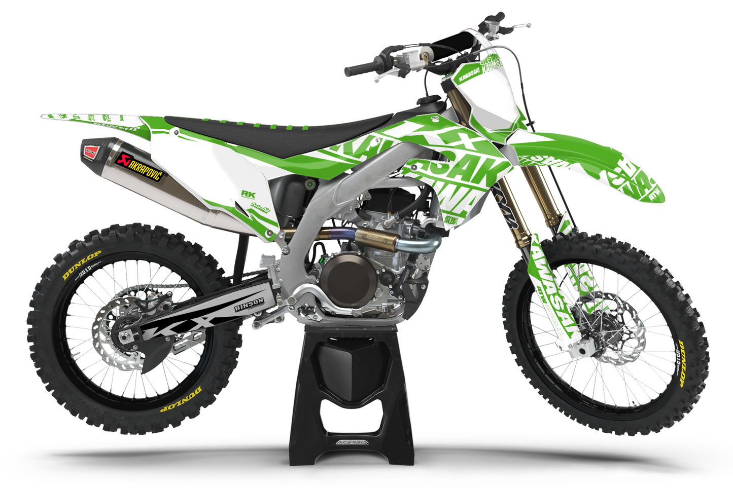 Kit déco motocross “Title” Kawasaki Blanc