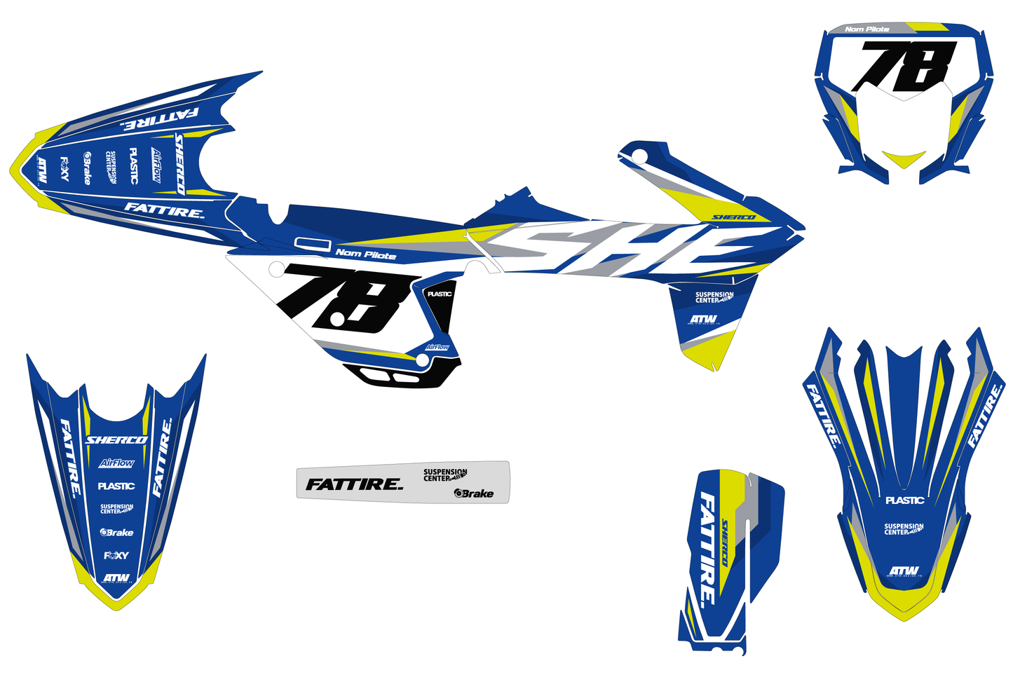 Kit déco Sherco SE/SM - SHMX005 Gris