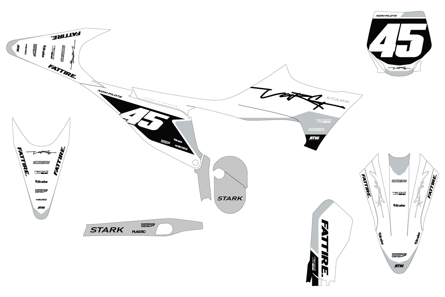 Kit déco Stark VARG MX/EX/SM - SVMX003 Blanc