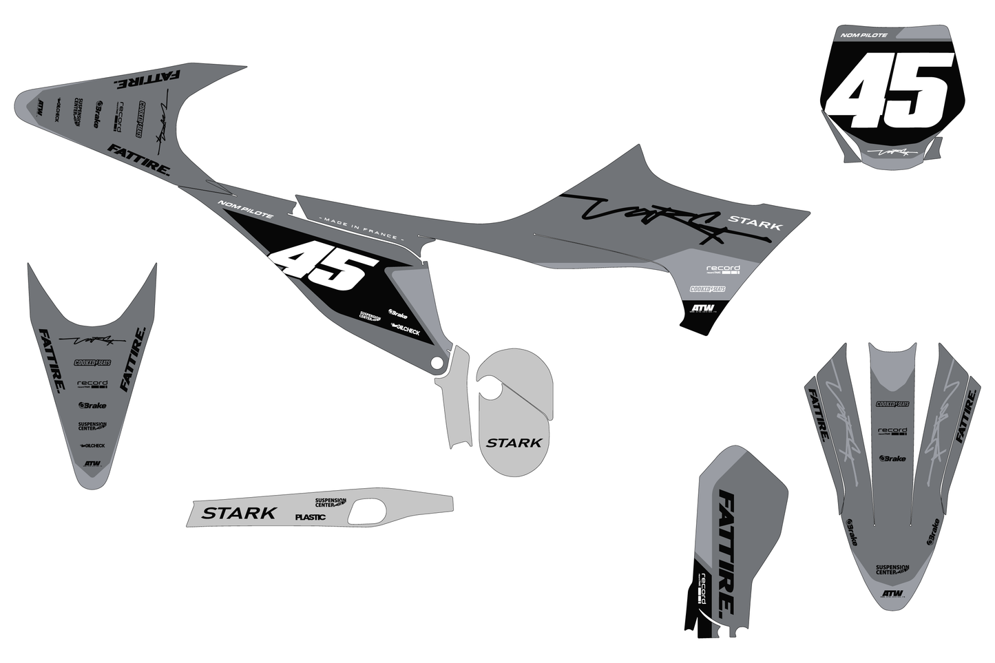 Kit déco Stark VARG MX/EX/SM - SVMX003 Gris