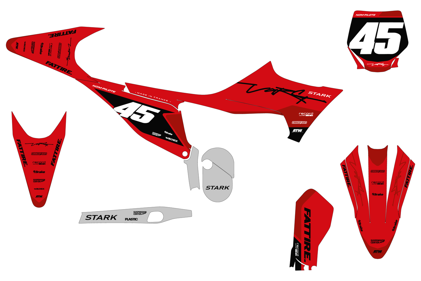 Kit déco Stark VARG MX/EX/SM - SVMX003 Rouge