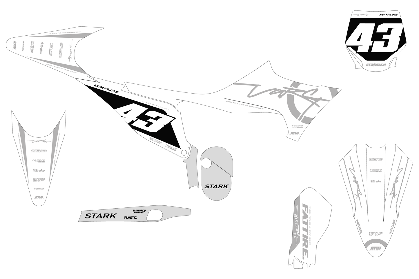Kit déco Stark VARG MX/EX/SM - SVMX005 Blanc