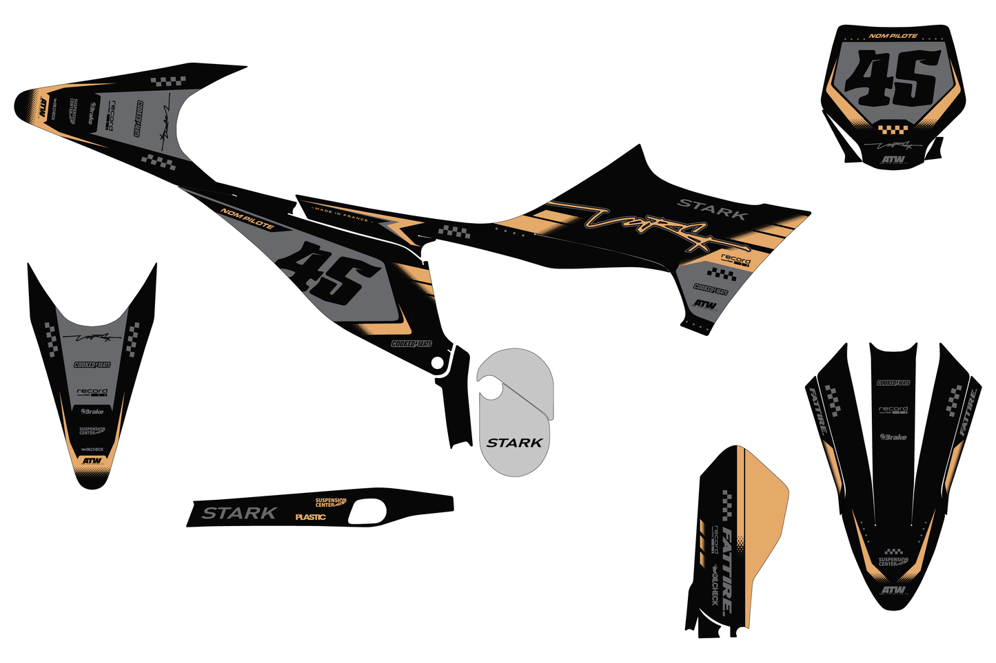 KTM 50 SX motocross graphics kit - Cutz Orange