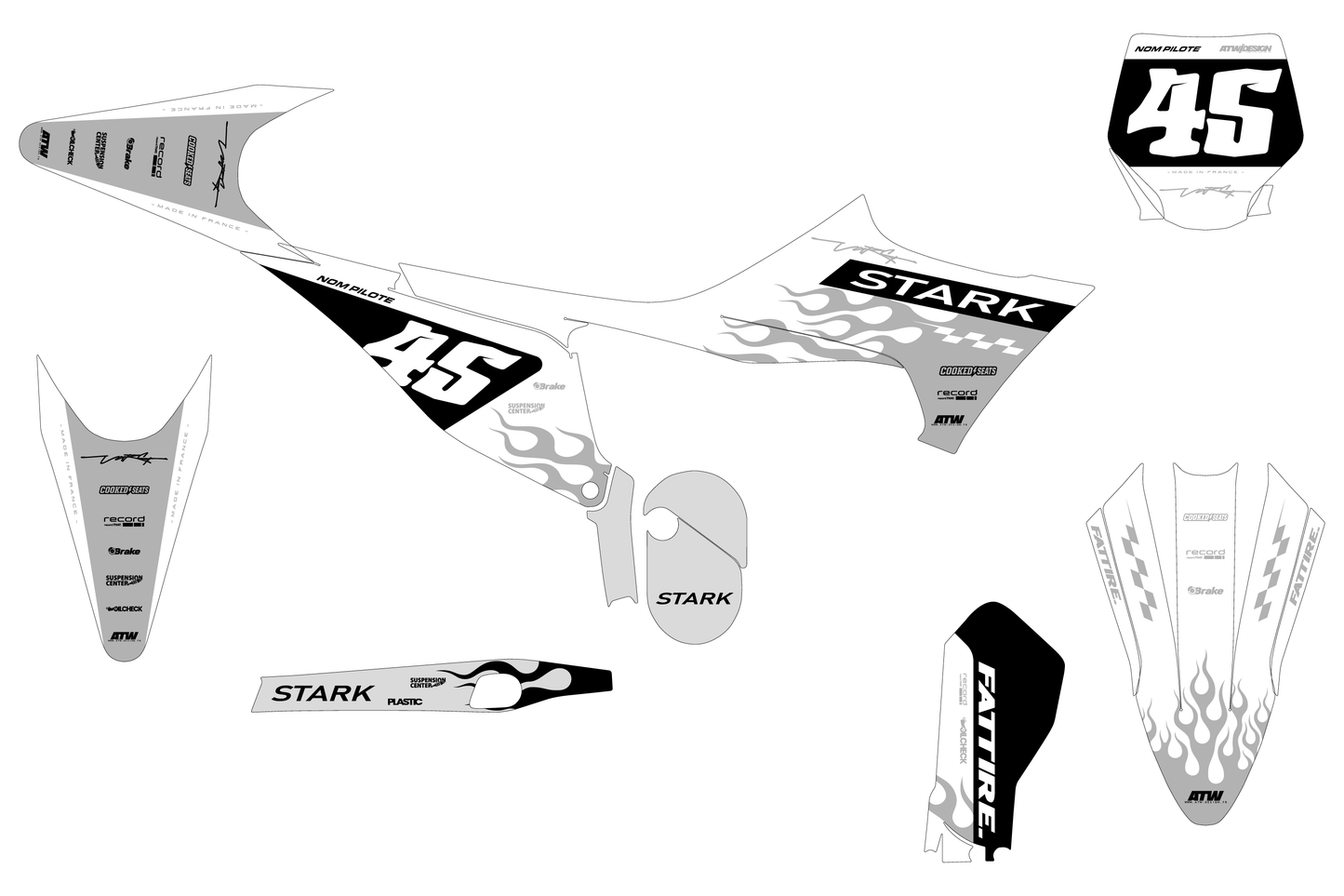 Kit déco Stark VARG MX/EX/SM - SVMX006 Blanc