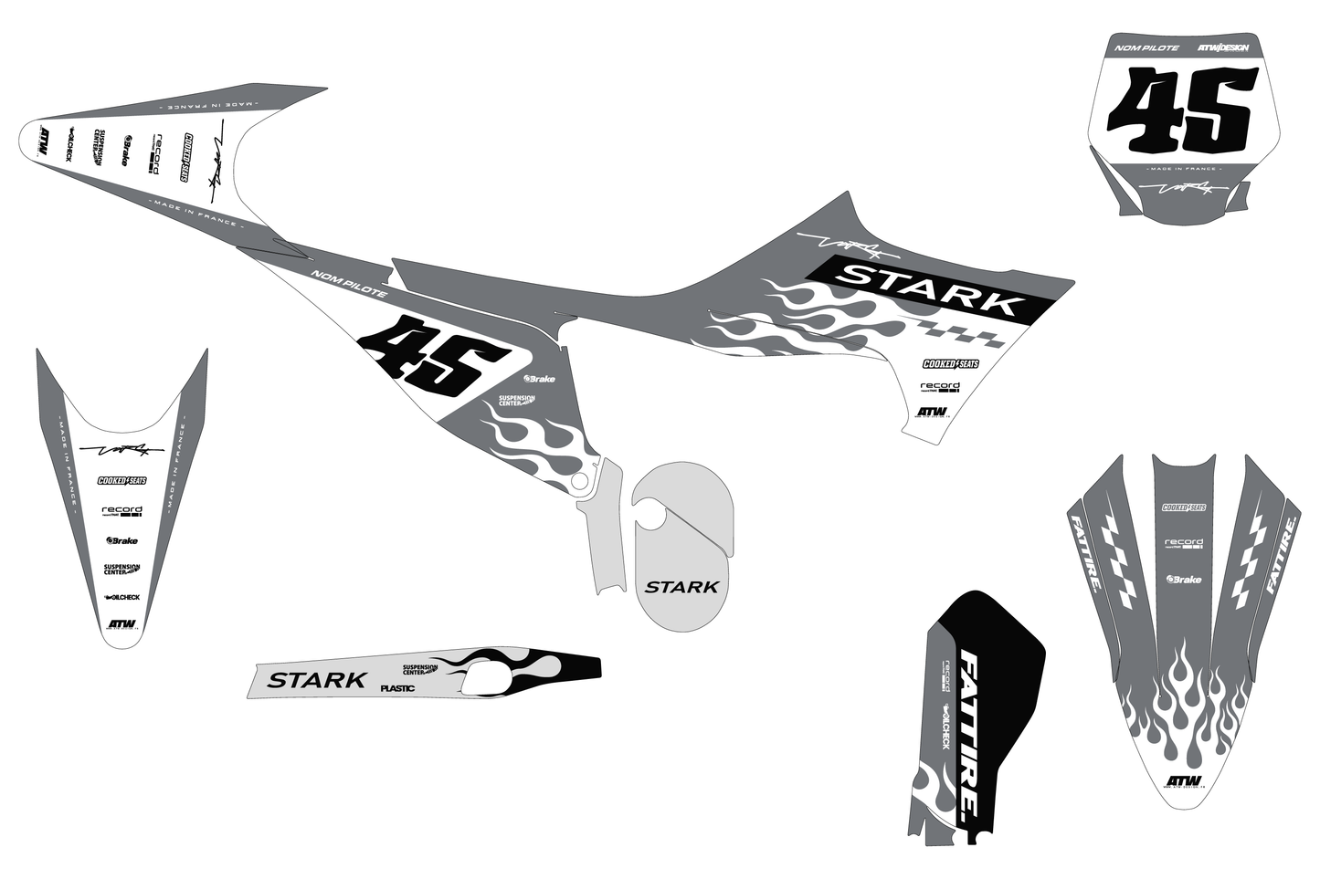 Kit déco Stark VARG MX/EX/SM - SVMX006 Gris