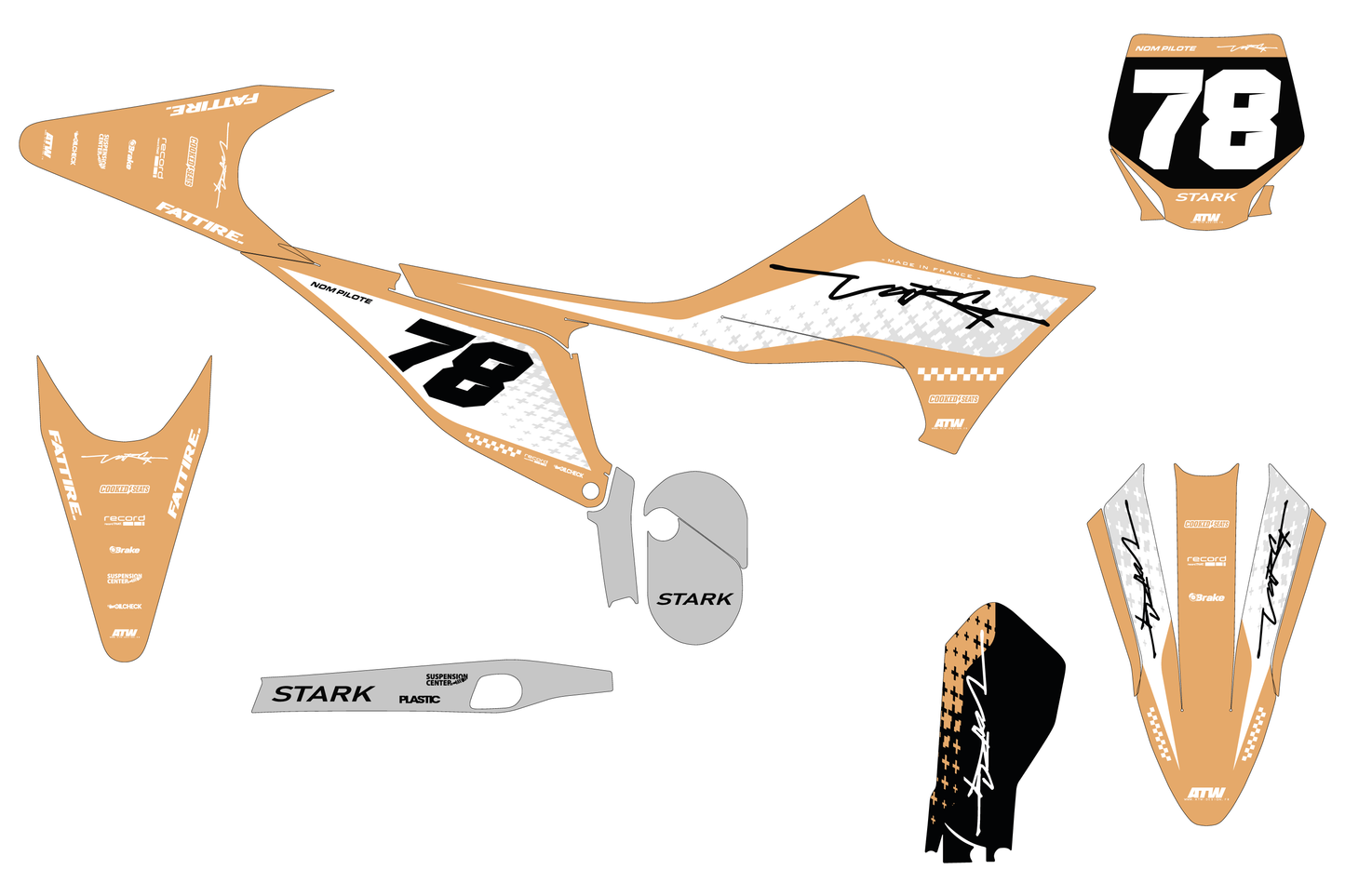 Kit déco Stark VARG MX/EX/SM - SVMX009 Beige