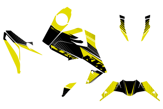 Kit déco Moto “Gradient” KTM 125 DUKE Jaune - ATW DESIGN