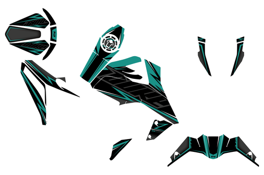 Kit déco Moto “Shadow” KTM 125 DUKE Turquoise - ATW DESIGN