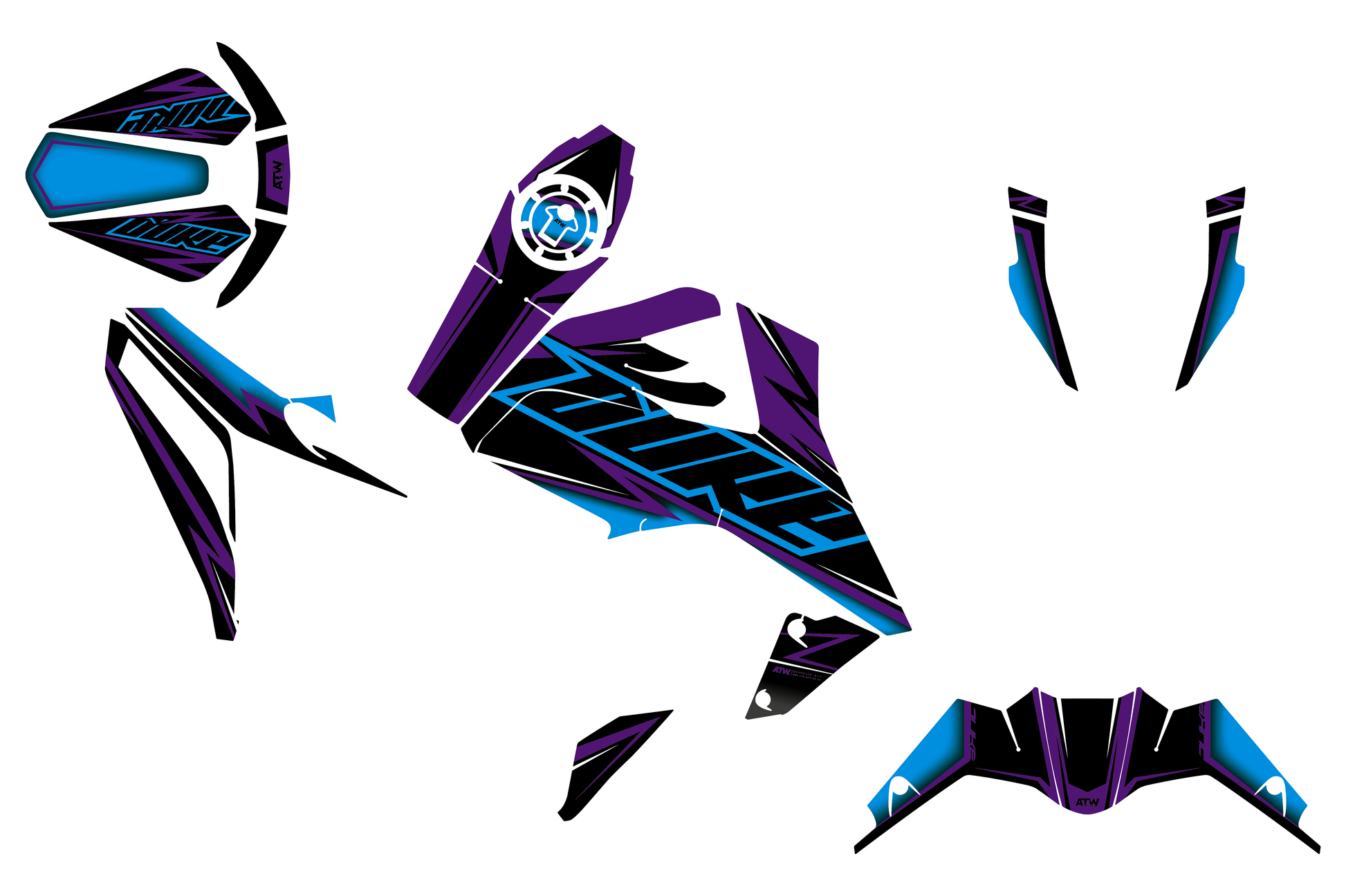 Kit déco Moto “Shadow” KTM 390 DUKE Violet - ATW DESIGN