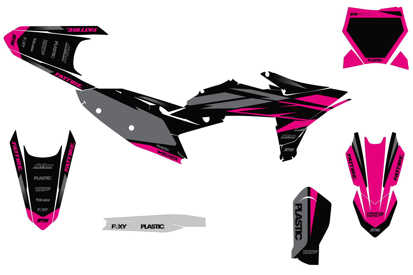 Kit déco motocross KTM 450 SMR - Cutz Rose
