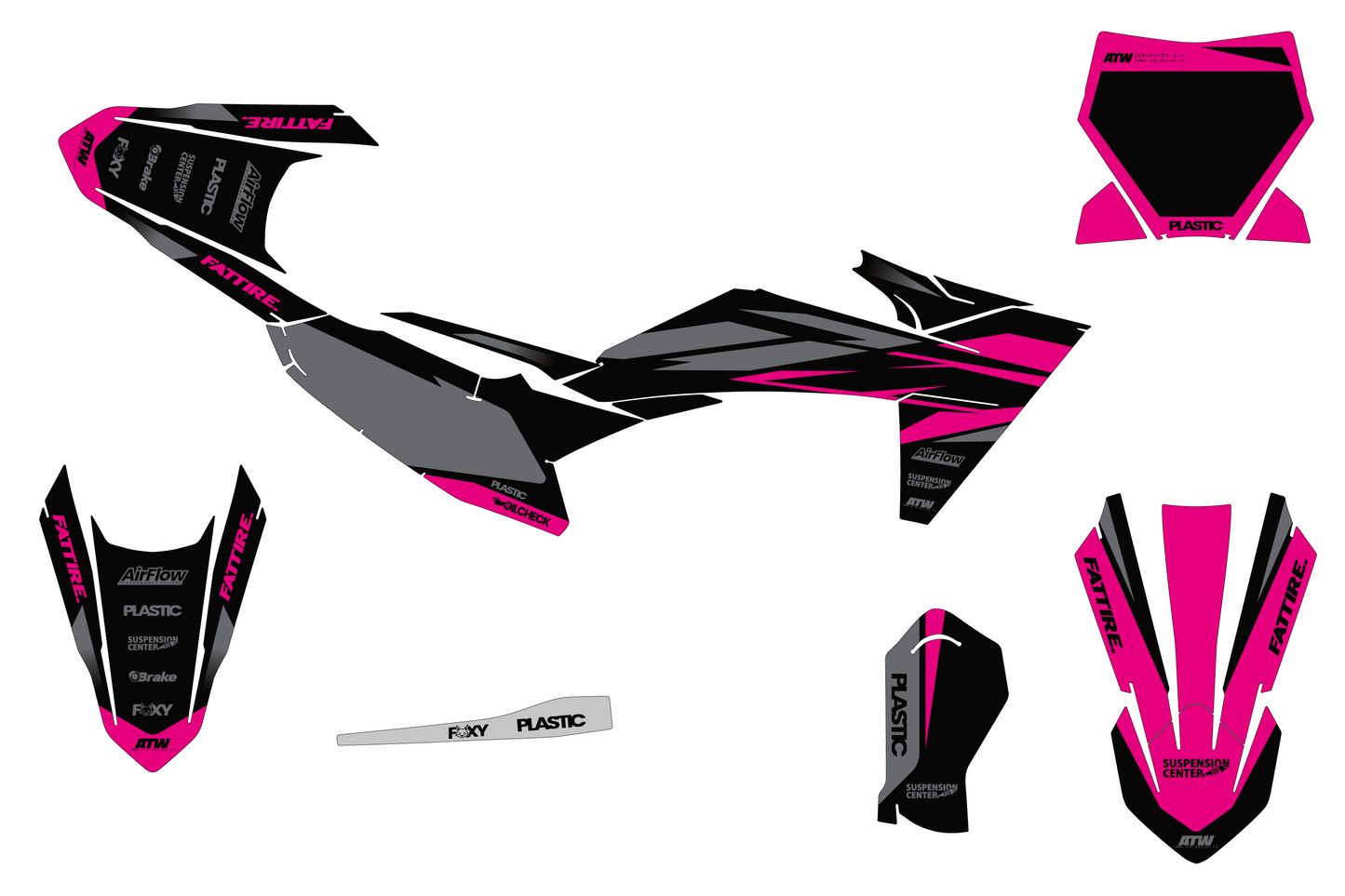 Kit déco motocross KTM 85 SX - Cutz Rose