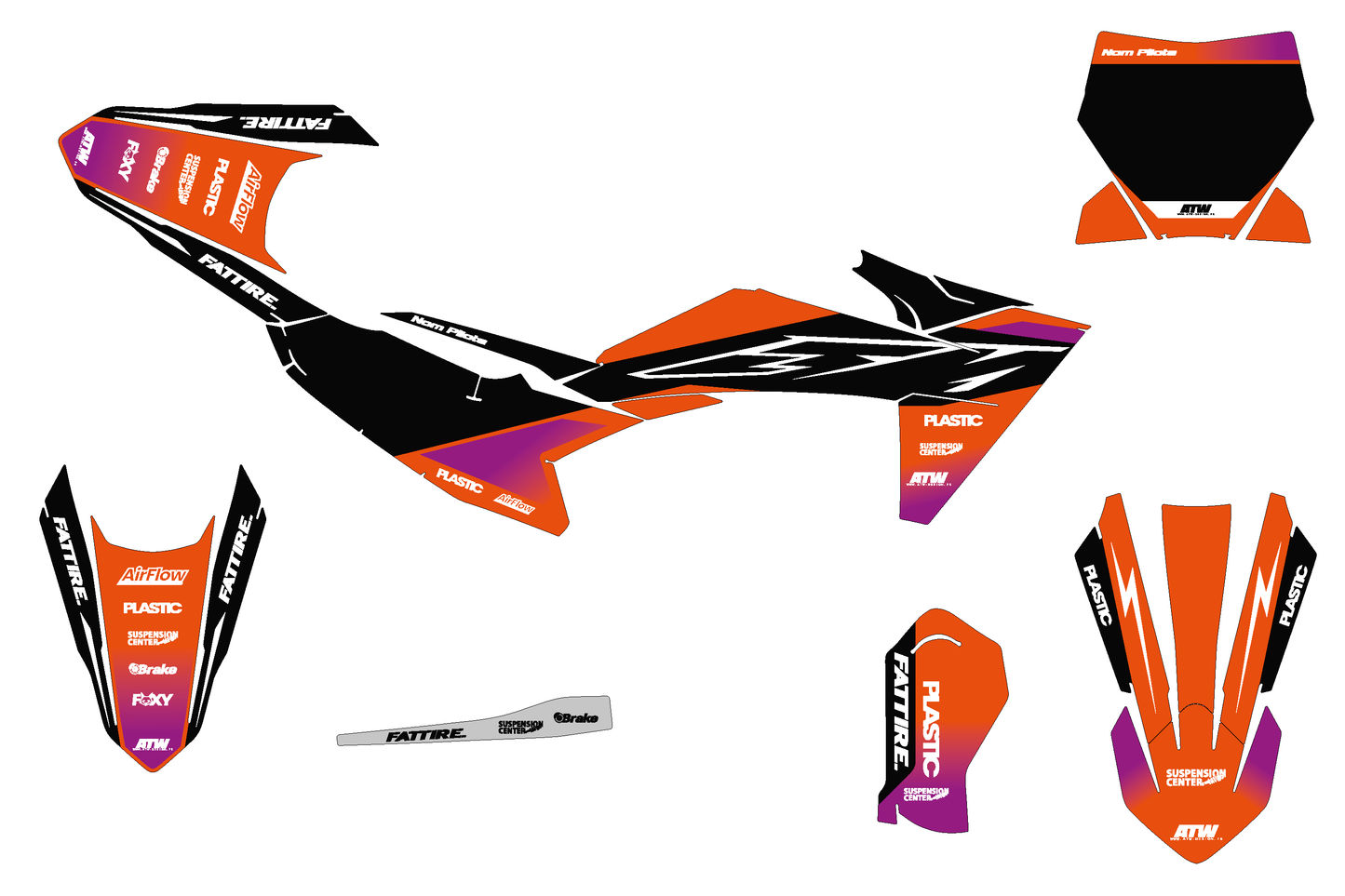 Kit déco motocross KTM 65 SX - Cutz Violet