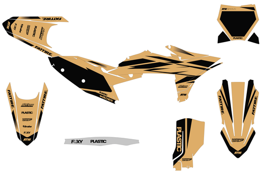 KTM SX / SX-F motocross graphics kit - Cutz Beige