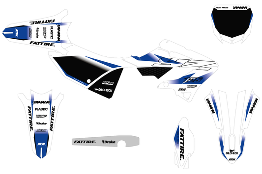 Kit déco motocross YAMAHA 125-250 YZ - Factory-K22 Blanc