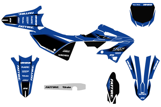 Kit déco motocross YAMAHA 125-250 YZ - Factory-K22 Bleu