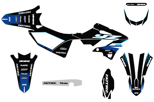 Kit déco motocross YAMAHA 125-250 YZ - Factory-K25 Noir