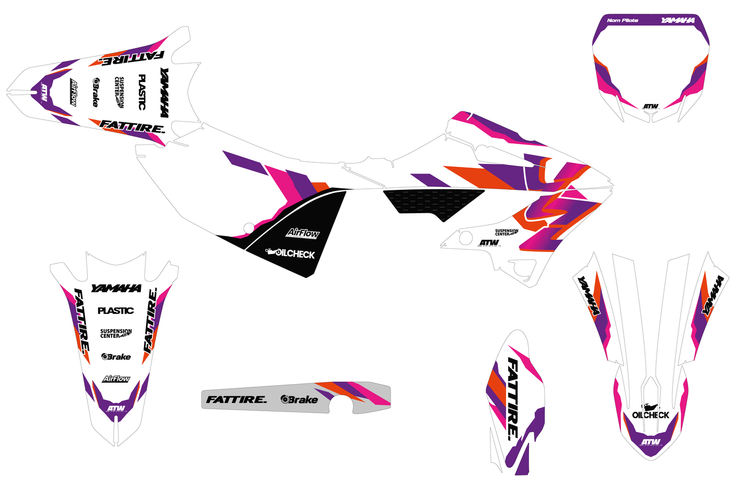 Kit déco motocross YAMAHA 125-250 YZ - Year-50 Blanc