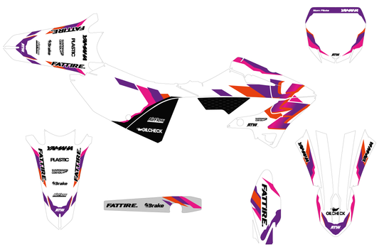 Kit déco motocross YAMAHA 125-250 YZ - Year-50 Blanc