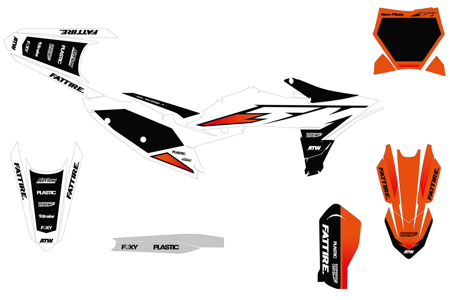 KTM 450 SMR motocross graphics kit - Cutz Orange