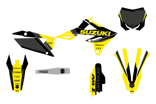 Kit déco motocross “Classic” Suzuki 450 RM-Z Noir - ATW DESIGN