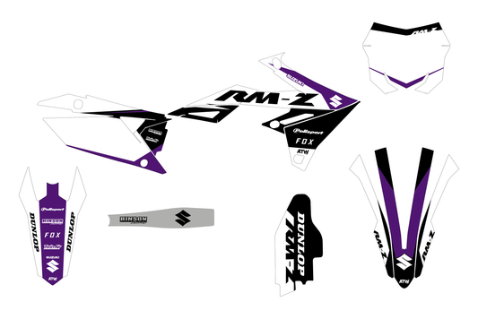 Kit déco motocross “Stock” Suzuki 250 RM-Z Violet - ATW DESIGN