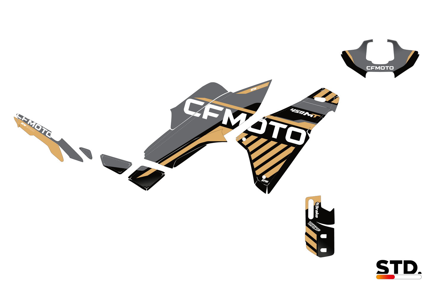 Kit déco moto CF MOTO 450 MT - Speed Beige