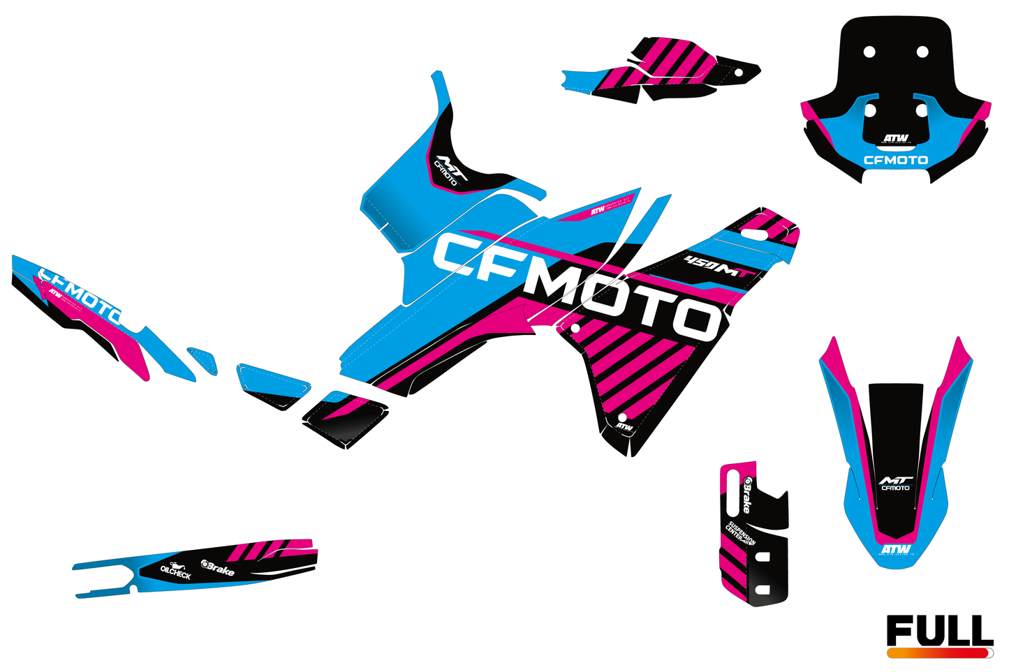 Kit déco moto CF MOTO 450 MT - Speed Bleu
