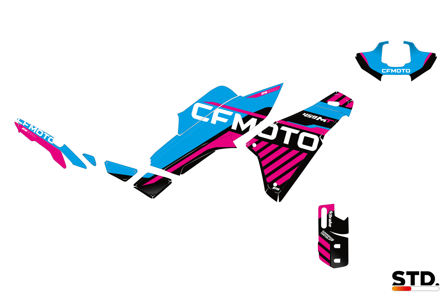 Kit déco moto CF MOTO 450 MT - Speed Bleu