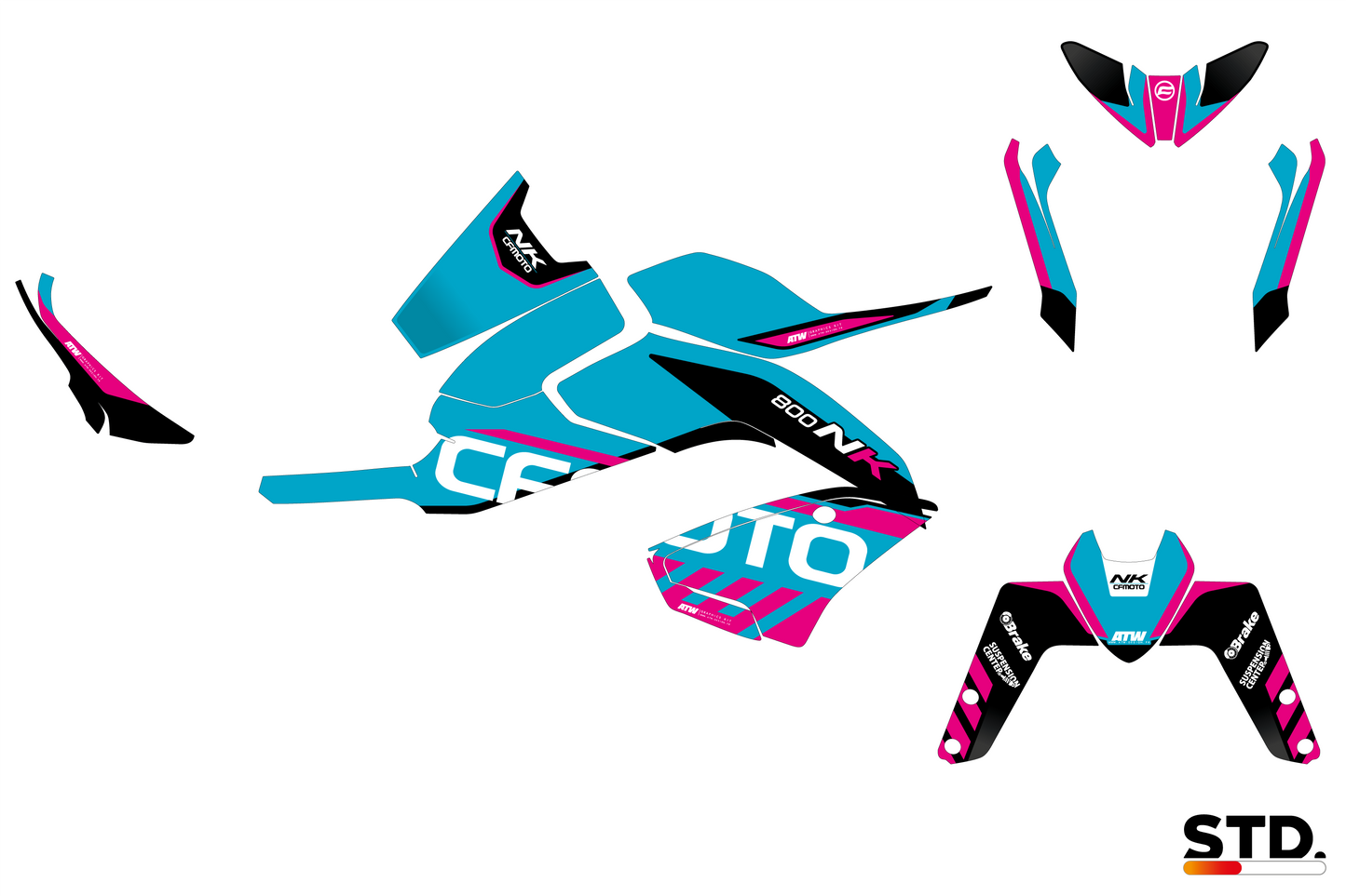 Kit déco CF MOTO 800 NK “Speed” Bleu - ATW DESIGN