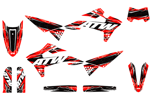 Kit déco Mécaboite 50cc “Crack-Dark” pour Tout Modèles - ATW DESIGN