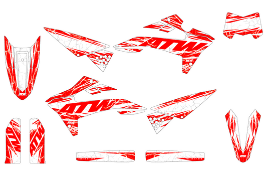 Kit déco Mécaboite 50cc “Crack-White” pour Tout Modèles - ATW DESIGN