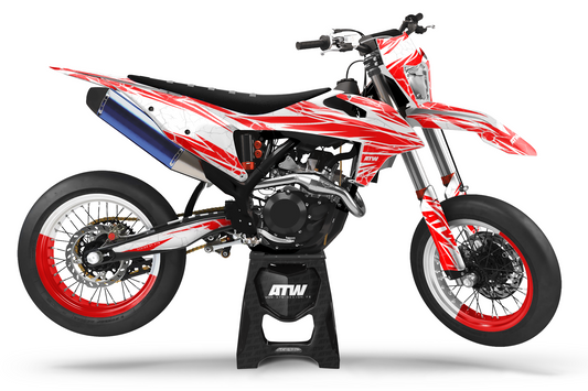 Kit déco Supermotard “Crack-White” pour Tout Modèles - ATW DESIGN