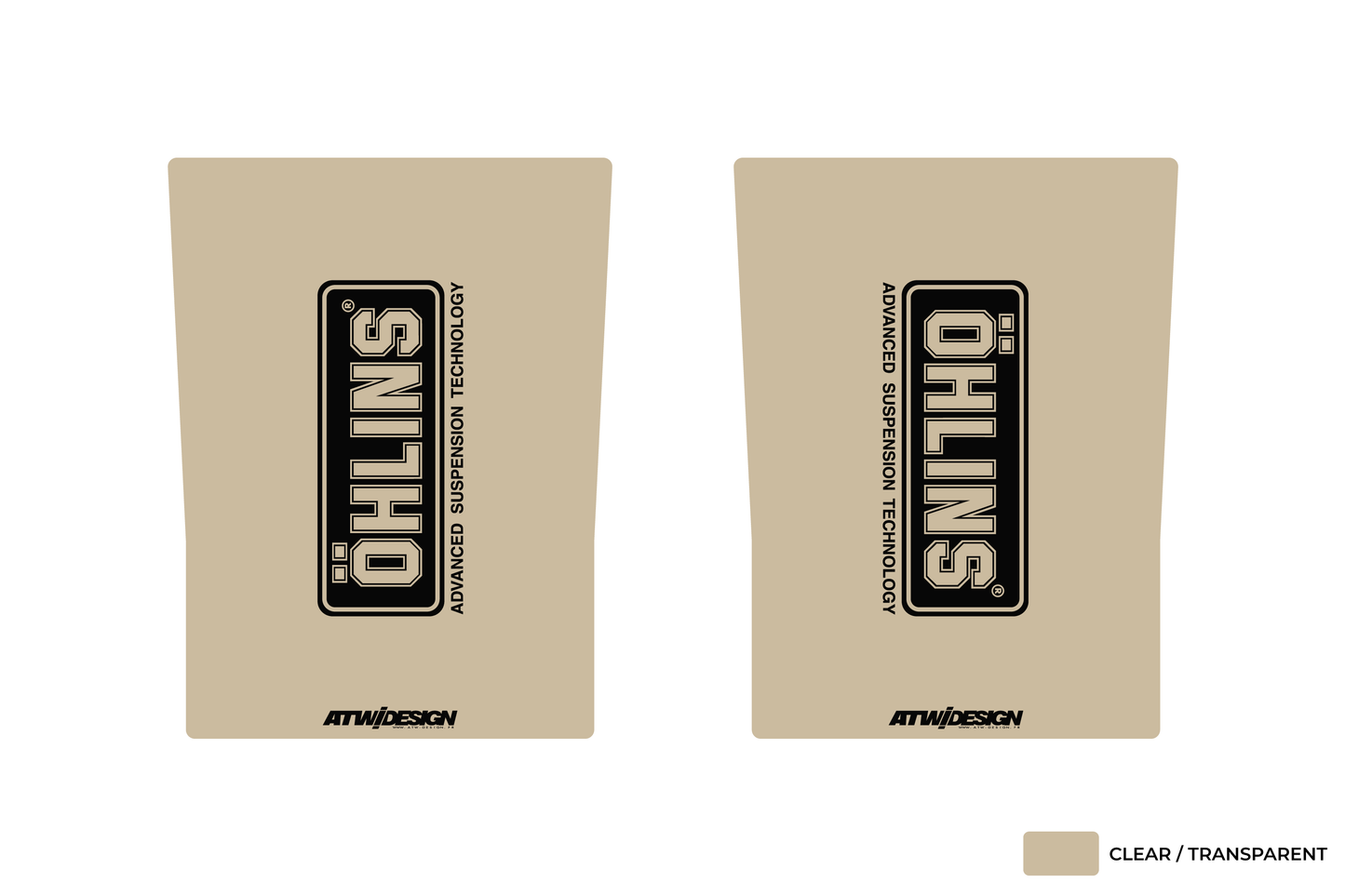 Stickers de Fourche Transparent 230x165mm - Ohlins V1
